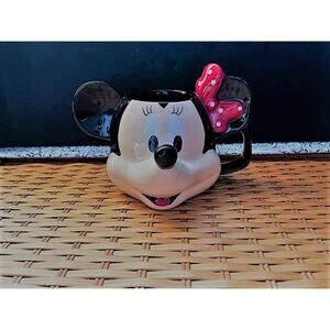Disney Minnie 15oz Ceramic 3D Head Mug w/Red Polka Dot Ribbon